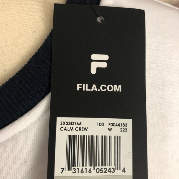 NWT FILA Sweatshirt White, Red & Navy Plus Size 1X Soft Fleece lined Crewneck - Picture 4 of 5